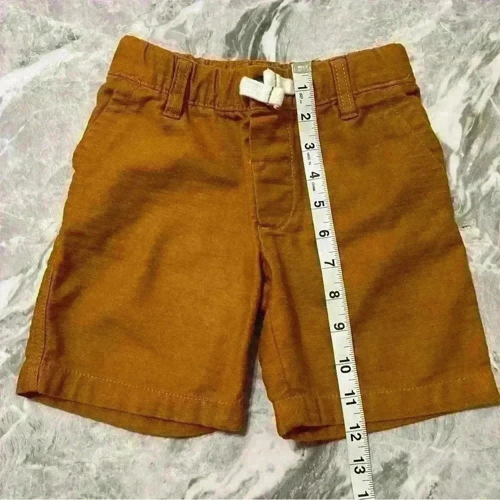 Carter's Kid Boy's Cotton Waistband Khaki Pull On Shorts Beige Size 4 - Picture 3 of 7